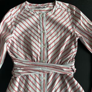 10 Crosby Derek Lam Pink and White Raglan Sleeve Dress